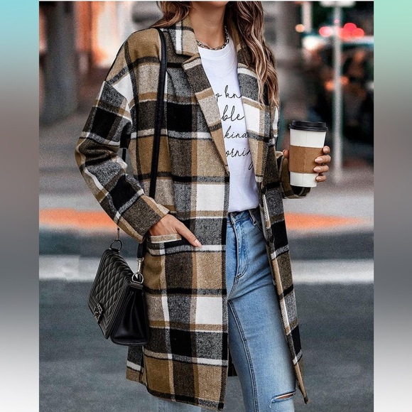 Long plaid jacket - Picture 4 of 8